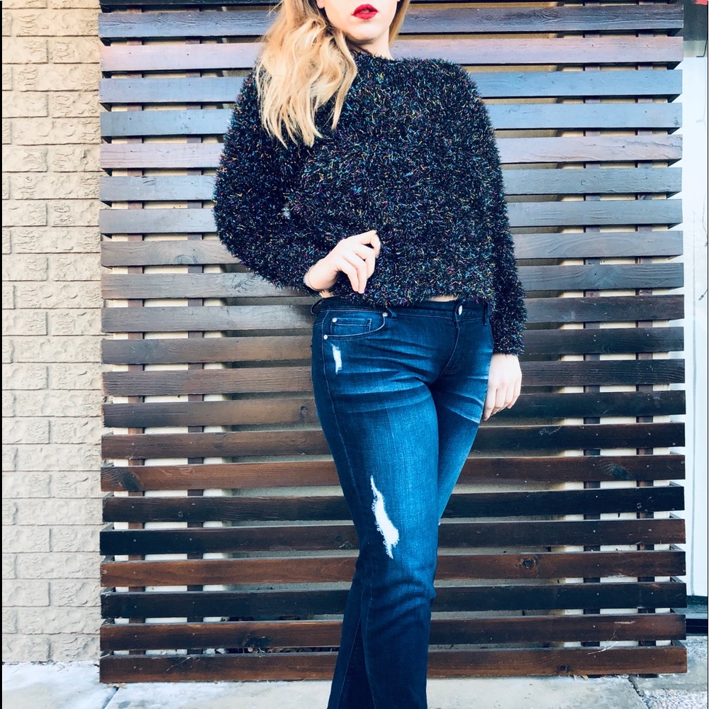 Multi color crop top sweater